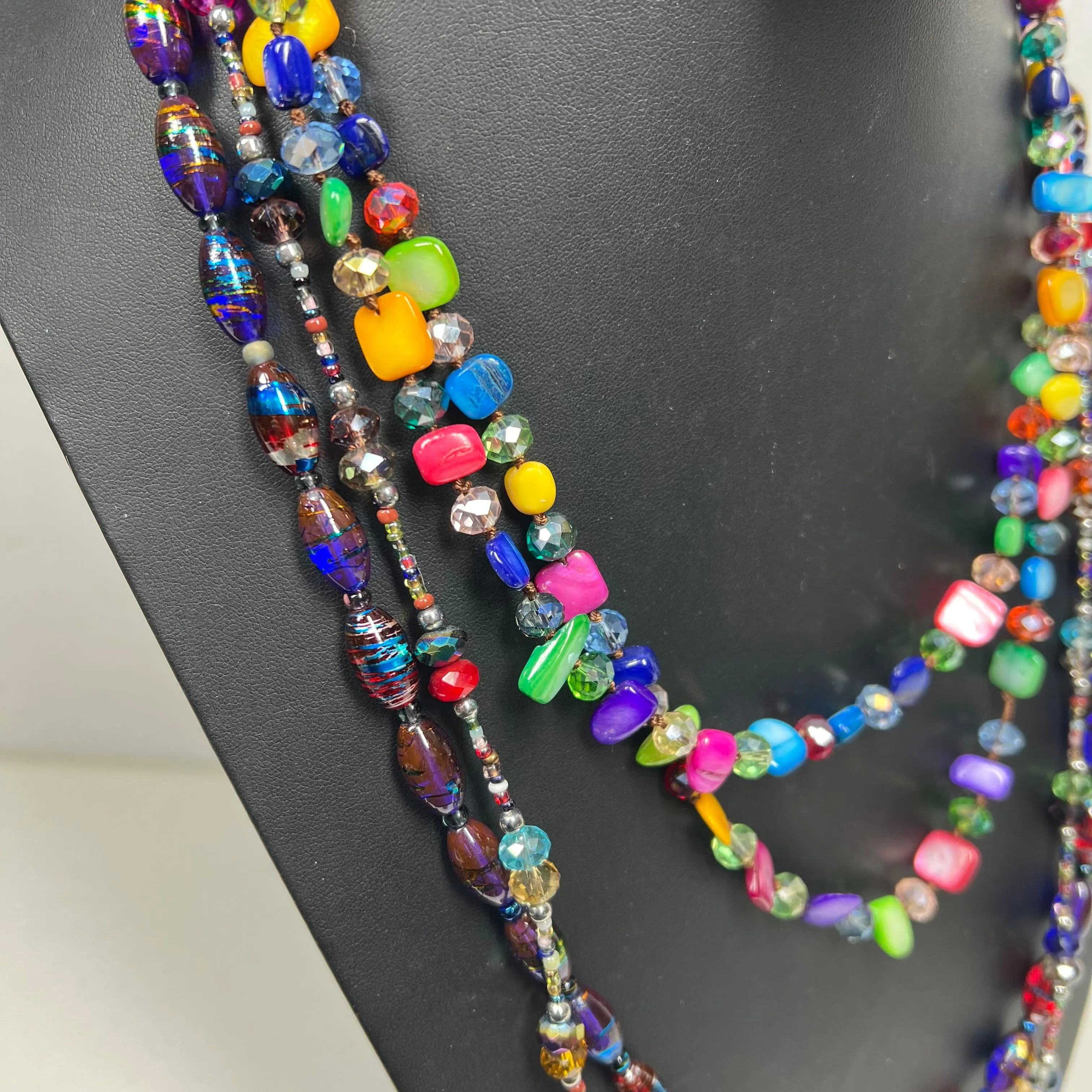 Lot of 3 Colorful Beaded Necklaces for Layering