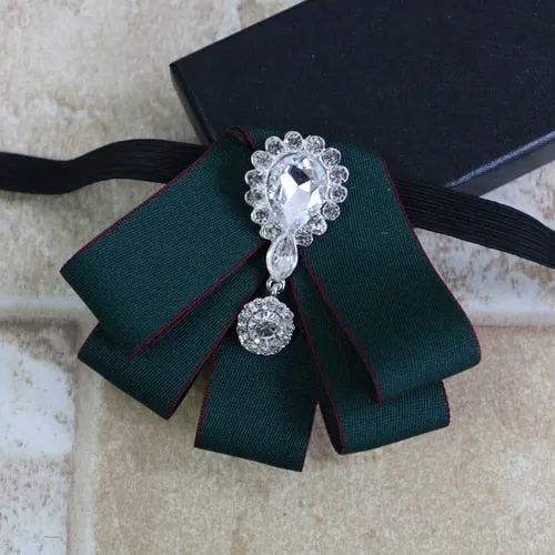 Luxury British Style Ribbon Crystal Classic Bow Tie Neckline Ties Men Best Man Wedding Shirt Clothing Accessories
