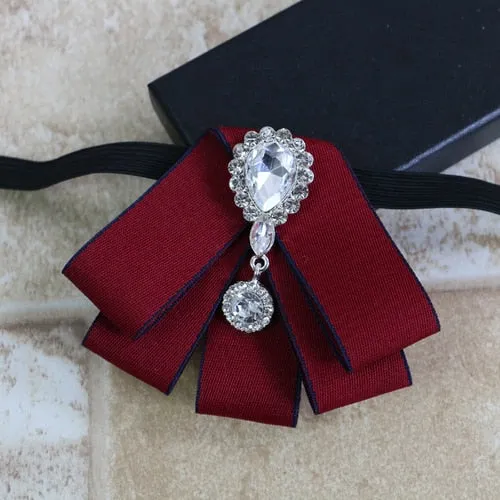 Luxury British Style Ribbon Crystal Classic Bow Tie Neckline Ties Men Best Man Wedding Shirt Clothing Accessories