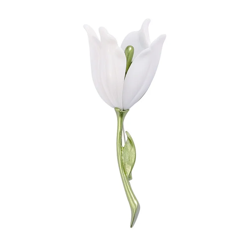 Magnolia Resin Brooch White Flower Jewelry Vintage Pin Brooches