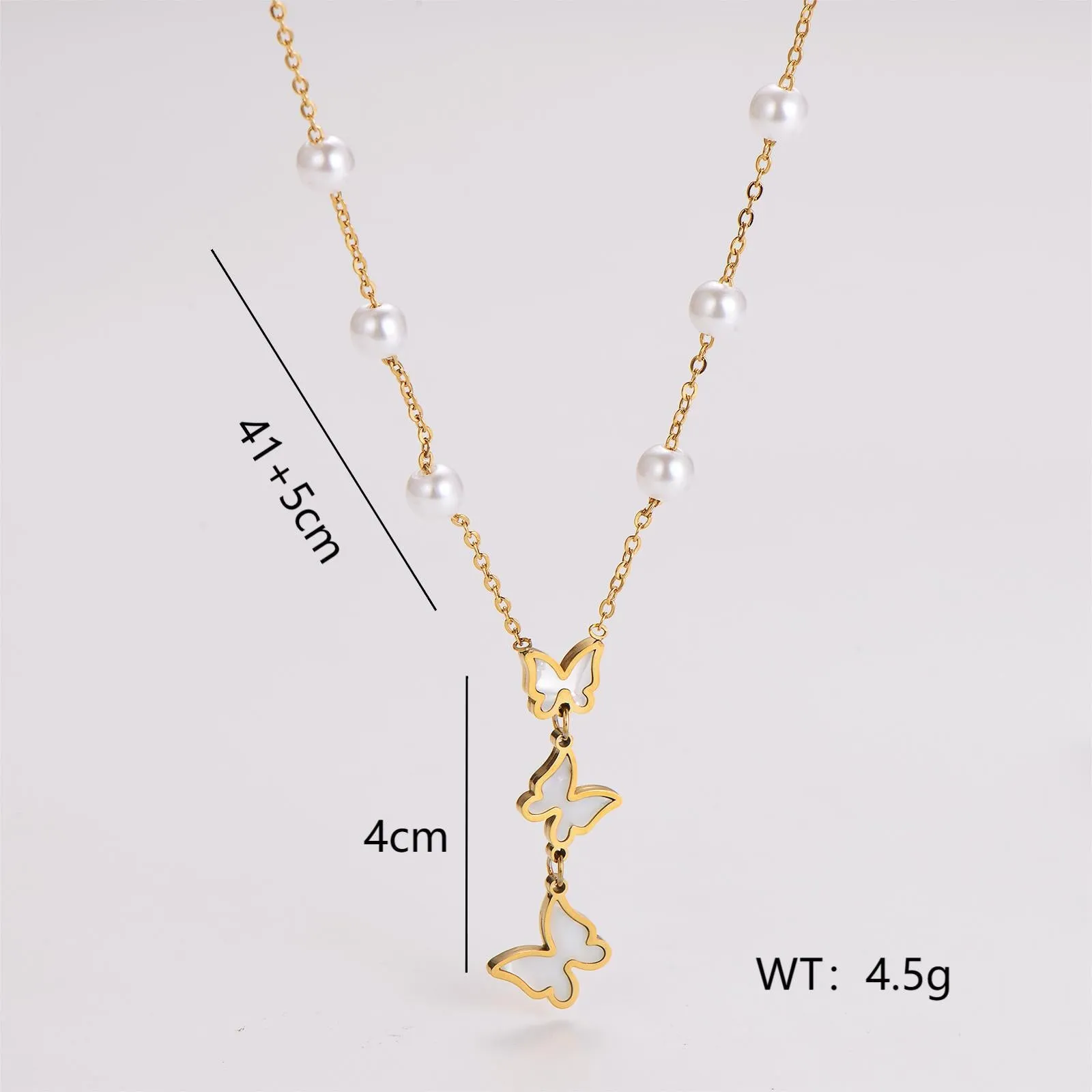 Minimalist Asymmetrical Tassel Bowknot Stainless Steel Electroplating Necklaces