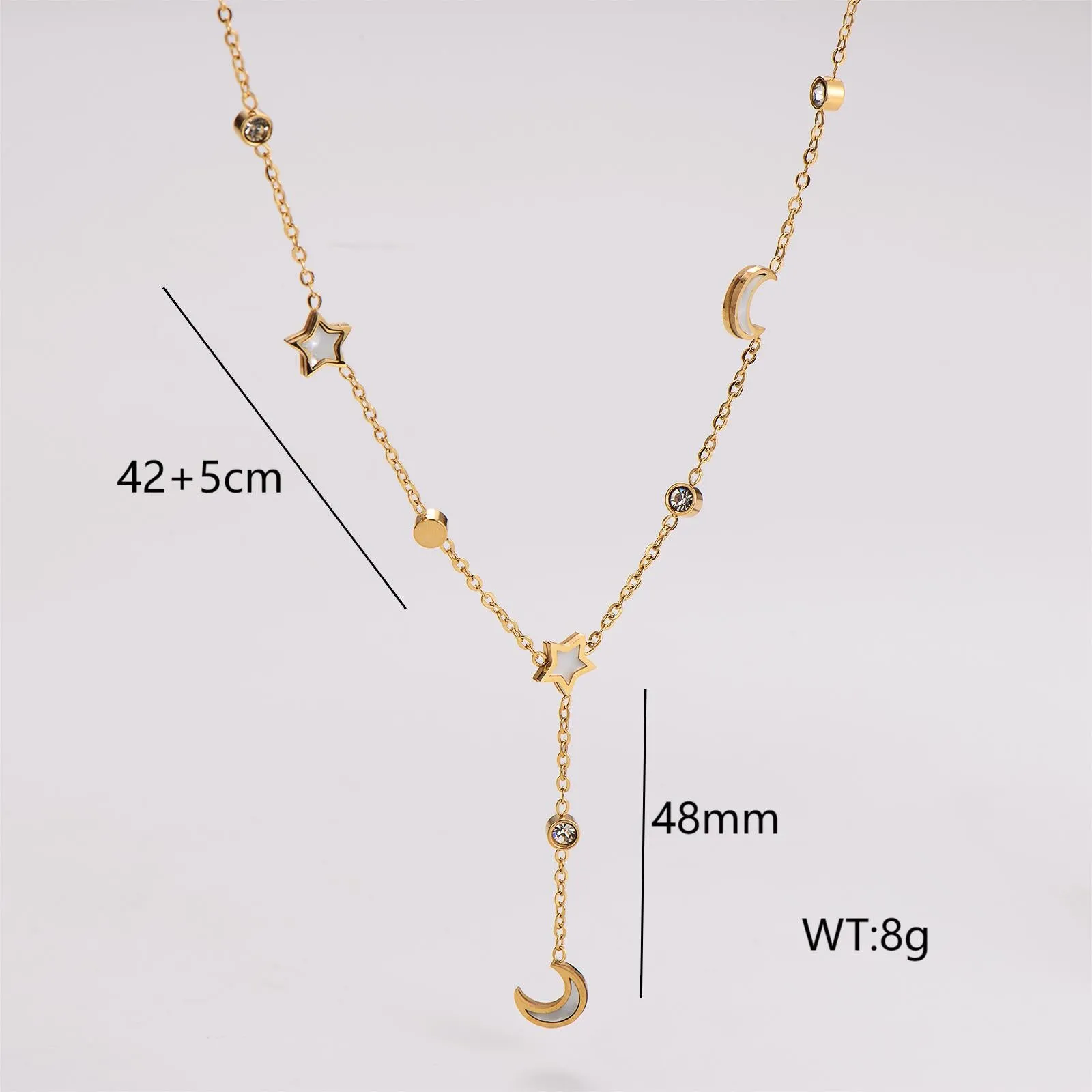 Minimalist Asymmetrical Tassel Bowknot Stainless Steel Electroplating Necklaces