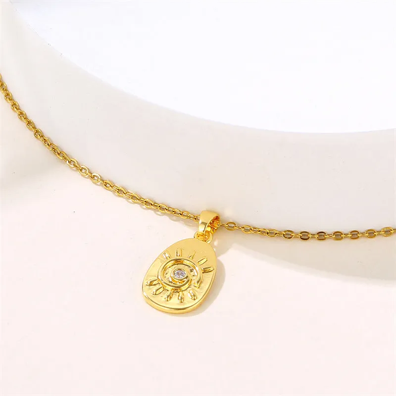 Minimalist Eye Titanium Steel Electroplating Necklaces