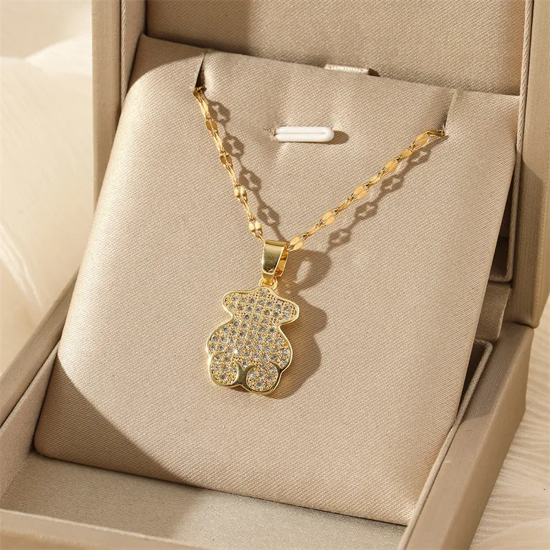 Minimalist Heart Geometric Stainless Steel Electroplating Necklaces