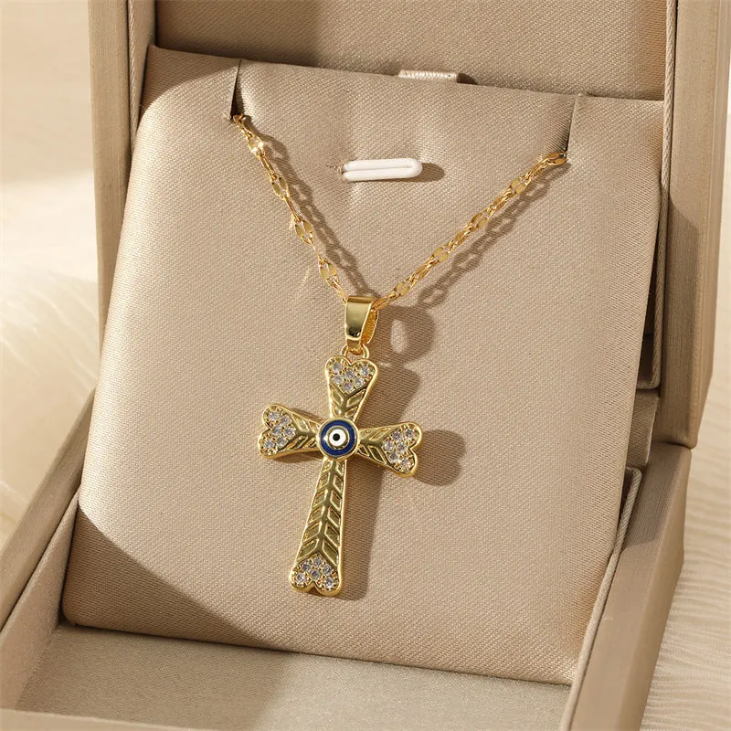 Minimalist Heart Geometric Stainless Steel Electroplating Necklaces