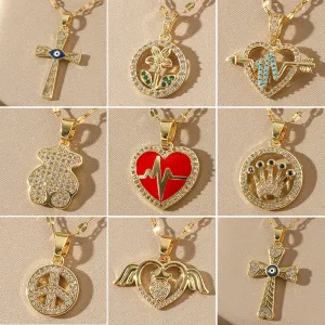 Minimalist Heart Geometric Stainless Steel Electroplating Necklaces