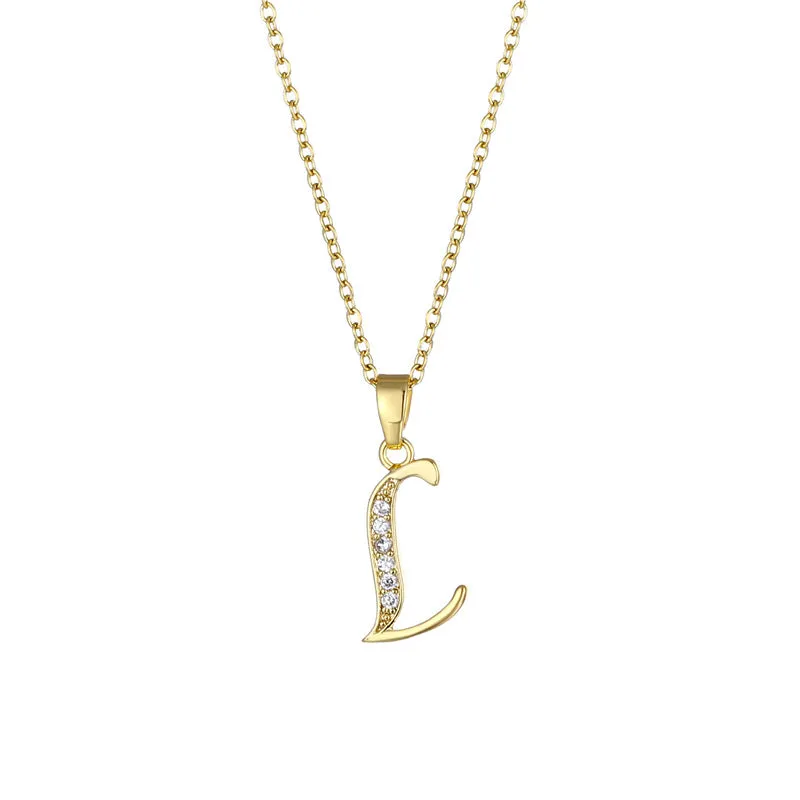 Minimalist Letter Text Number Stainless Steel Electroplating Necklaces
