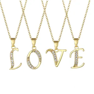 Minimalist Letter Text Number Stainless Steel Electroplating Necklaces