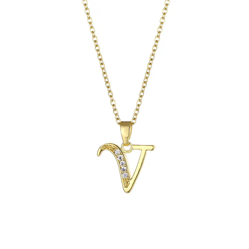 Minimalist Letter Text Number Stainless Steel Electroplating Necklaces