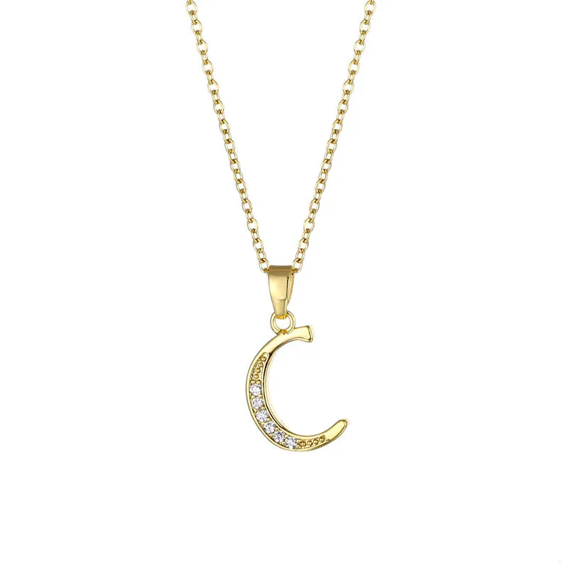 Minimalist Letter Text Number Stainless Steel Electroplating Necklaces