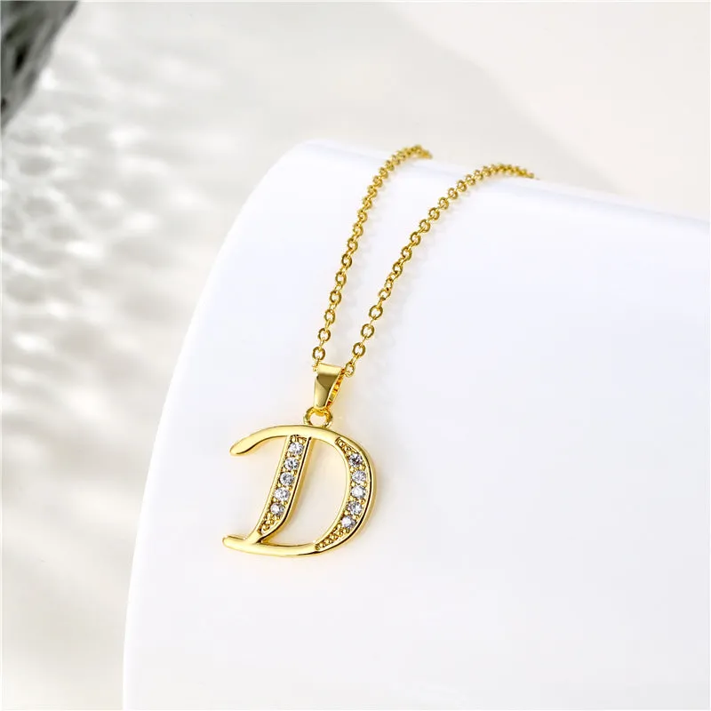 Minimalist Letter Text Number Stainless Steel Electroplating Necklaces