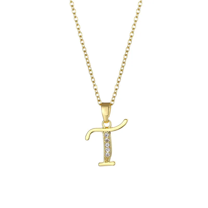 Minimalist Letter Text Number Stainless Steel Electroplating Necklaces