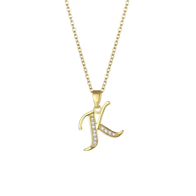 Minimalist Letter Text Number Stainless Steel Electroplating Necklaces