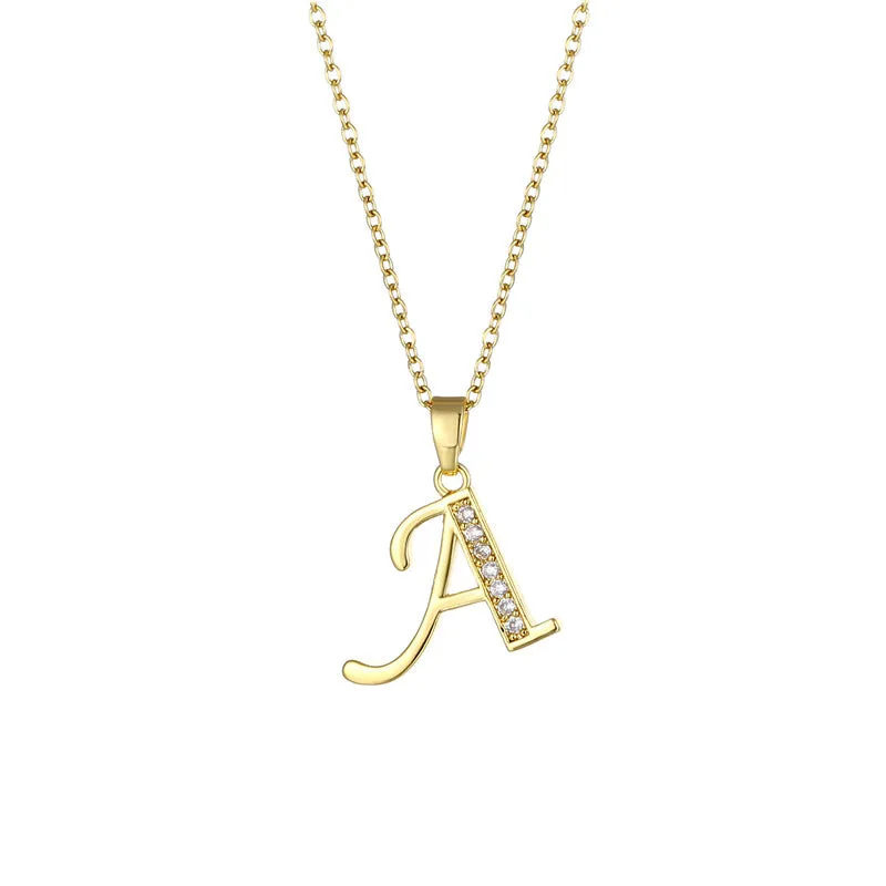 Minimalist Letter Text Number Stainless Steel Electroplating Necklaces