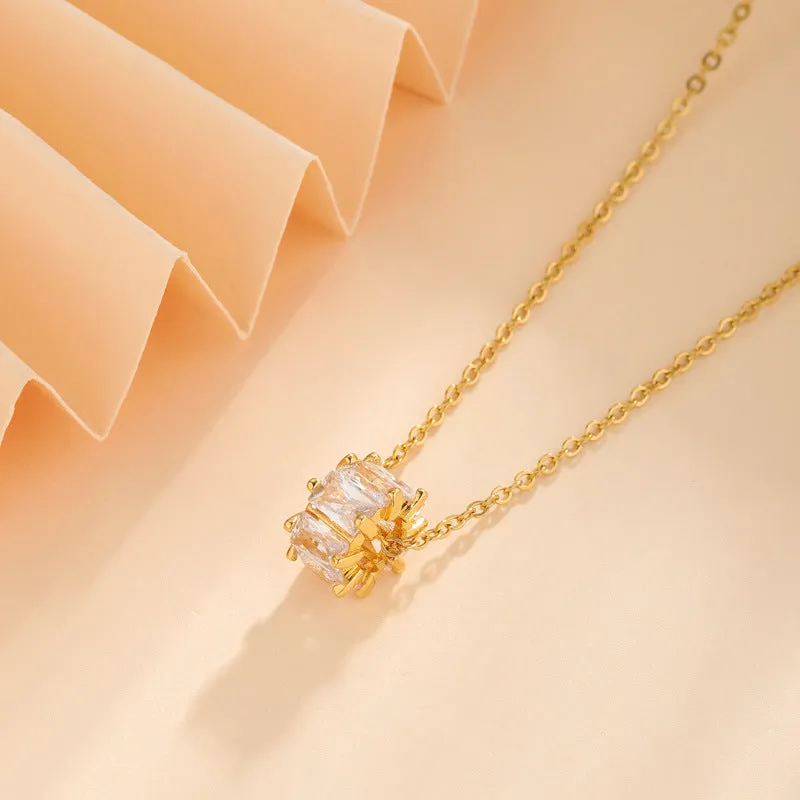 Minimalist Round Geometric Stainless Steel Electroplating Necklaces