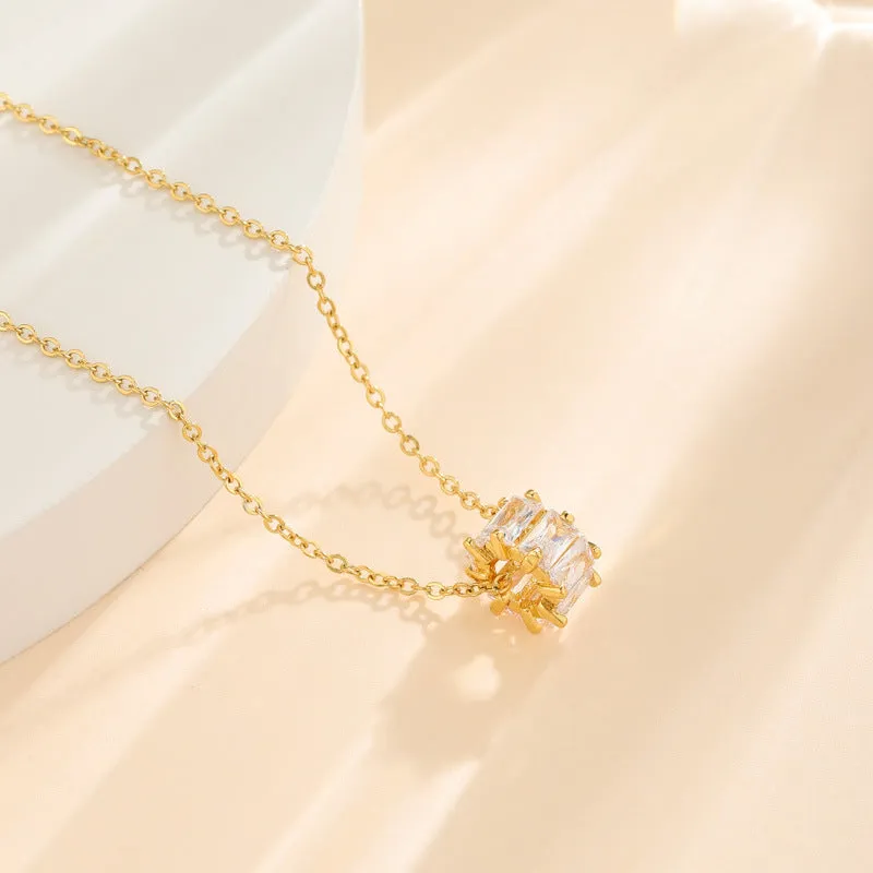 Minimalist Round Geometric Stainless Steel Electroplating Necklaces