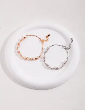 Minimalist Style Pearl Spacer Bracelet