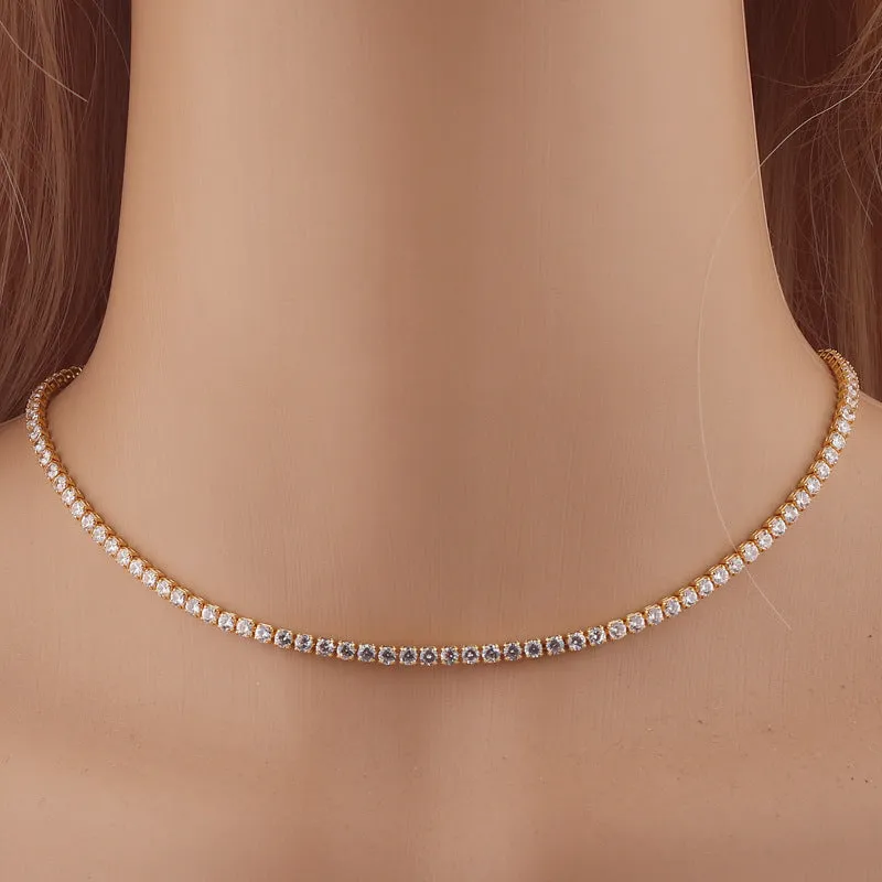 Minimalist Women Diamond Metal Geometric Geometric Zircon Necklaces