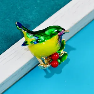 Multicolor Robin Bird Brooch Pins High Quality Enamel Animal Brooches