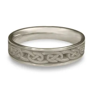 Narrow Cheek to Cheek Wedding Ring in Platinum