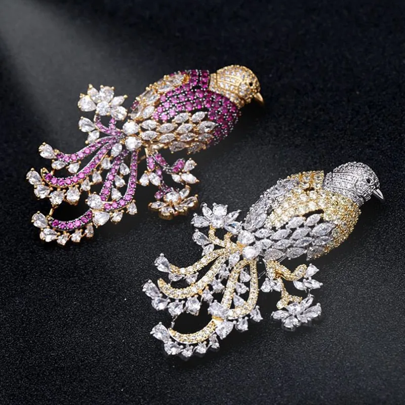 National Style Retro Color Copper Inlaid Cubic Zirconia Animal Suit Jacket Gift Accessories