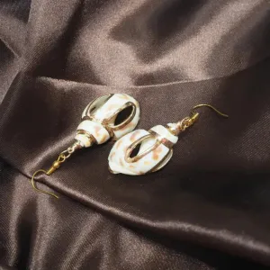 Nautical Spotted Seashell Drop Earrings