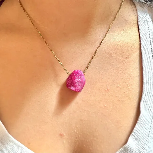 Necklace Colorful Druzy