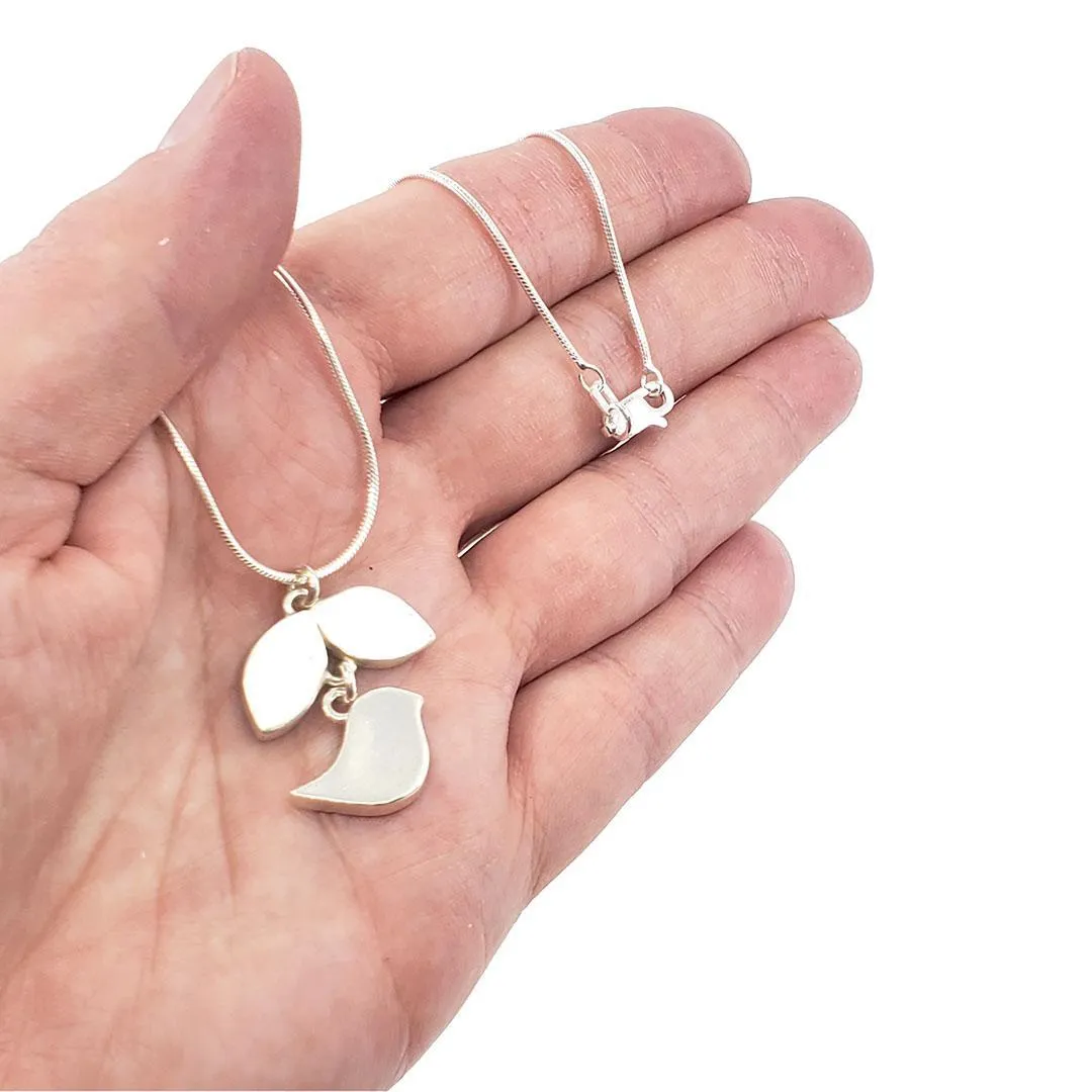 Necklace - Red Bird with Green Leaves (A or B) by Happy Art Studio