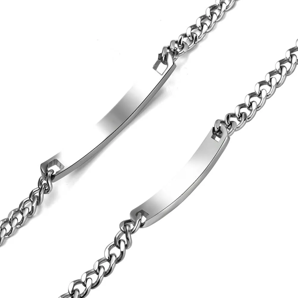NEHZUS Couple Bracelets Women's Men's Jewelry Stainless Steel Personalized Bracelet