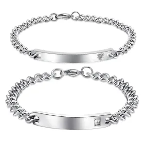 NEHZUS Couple Bracelets Women's Men's Jewelry Stainless Steel Personalized Bracelet