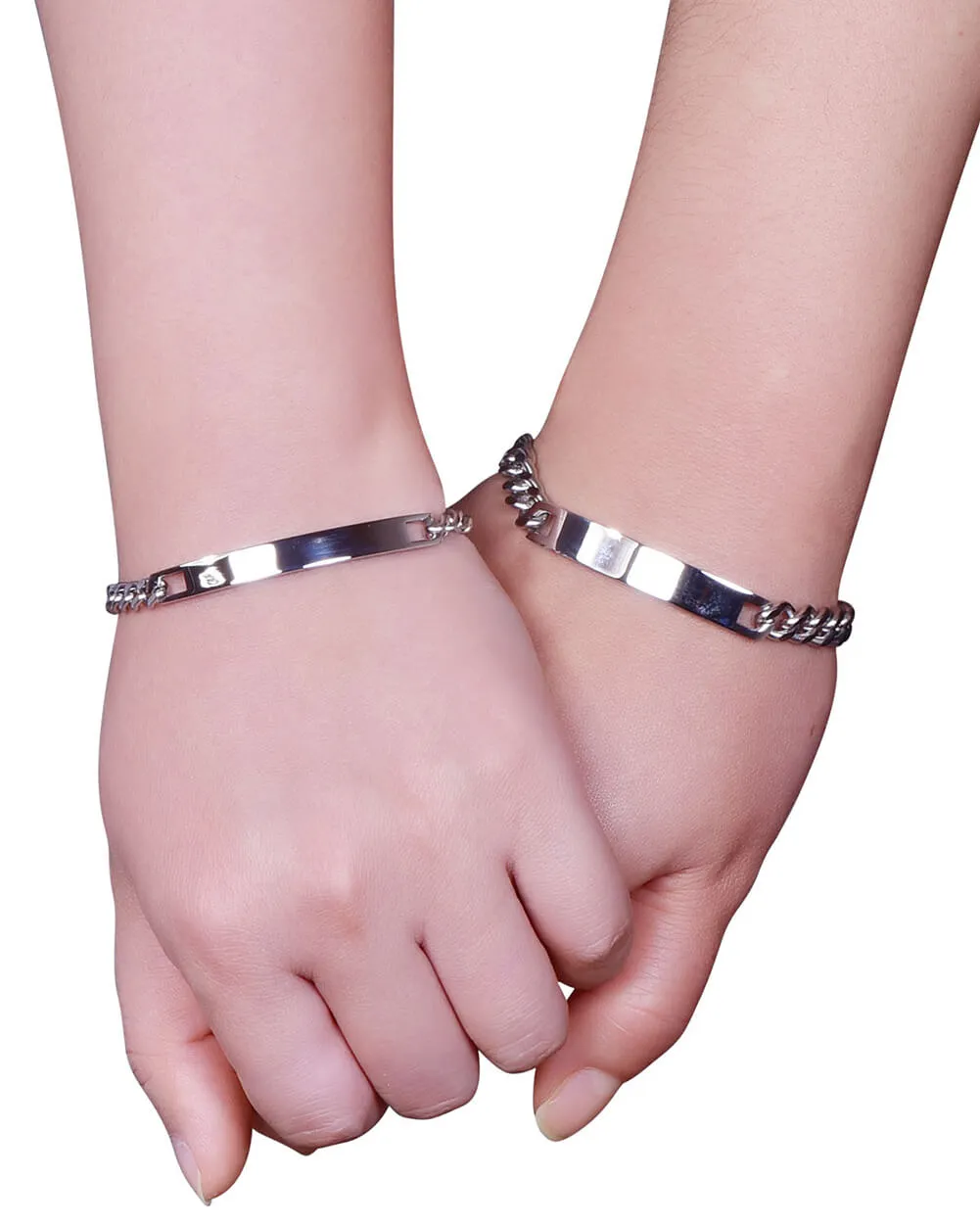 NEHZUS Mens and Womens Custom Engraving Stainless Steel Bracelets Personalized Gift for Couples