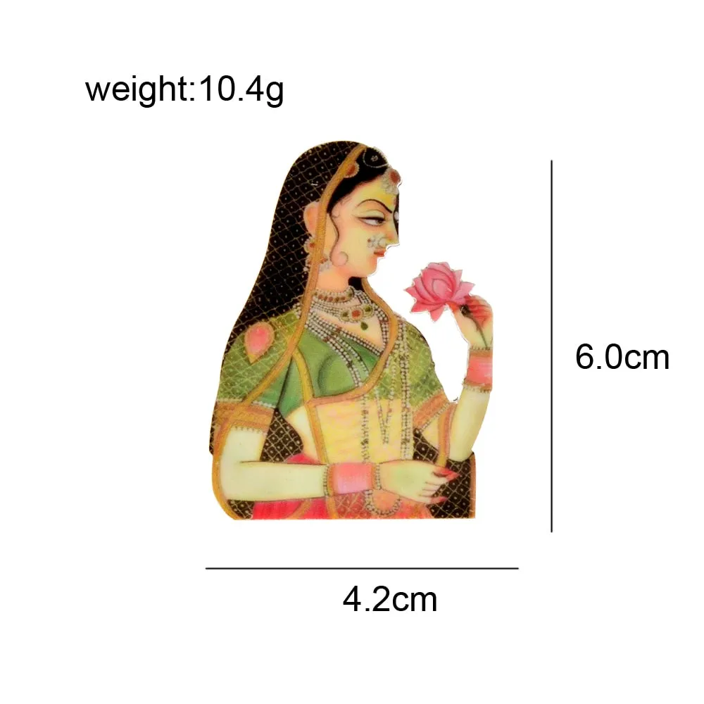 New Arrival Arylic Beautiful Girl Brooches For Wome