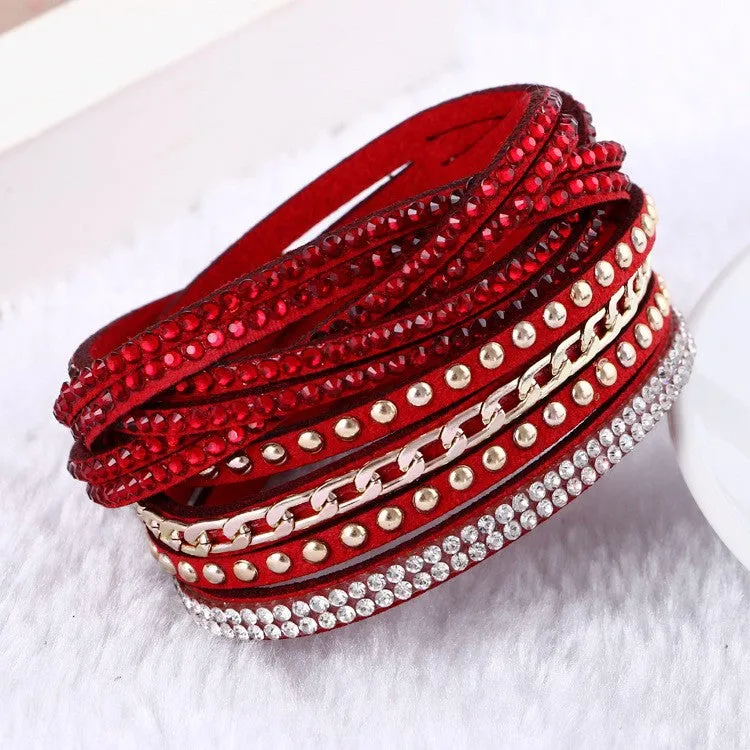 New Hot Selling Fashion Leather Bracelet! Charm Bracelets Bangles For Women !Buttons Adjust Size