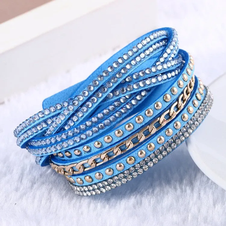 New Hot Selling Fashion Leather Bracelet! Charm Bracelets Bangles For Women !Buttons Adjust Size