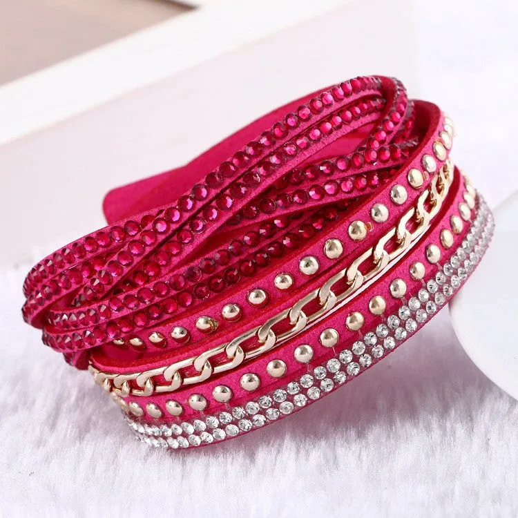 New Hot Selling Fashion Leather Bracelet! Charm Bracelets Bangles For Women !Buttons Adjust Size