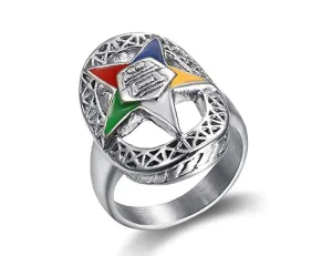 Order of The Eastern Star Ring Masonic Gift Silver Sisterhood Ring OES Accessory Women Mason Jewelry