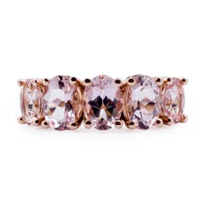 Oval Morganite Five Stone Band