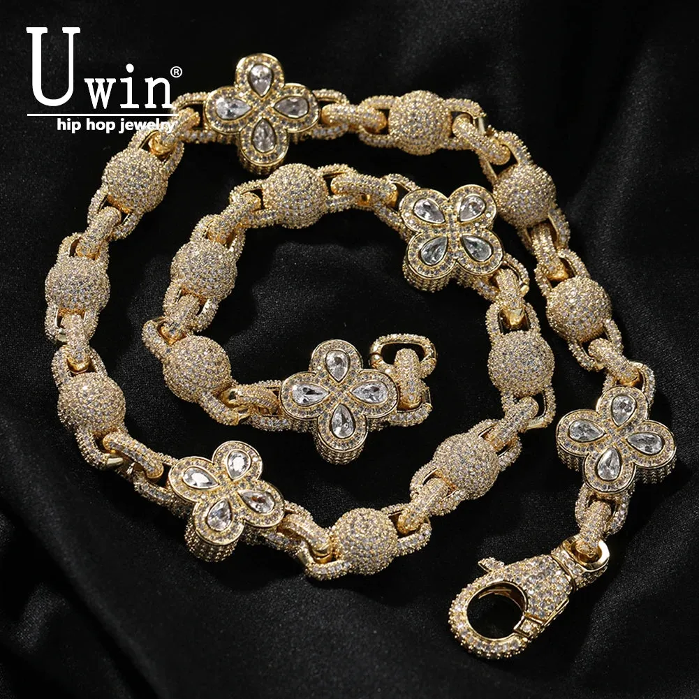 Paved Colorful Iced Out Bling Ball Chain