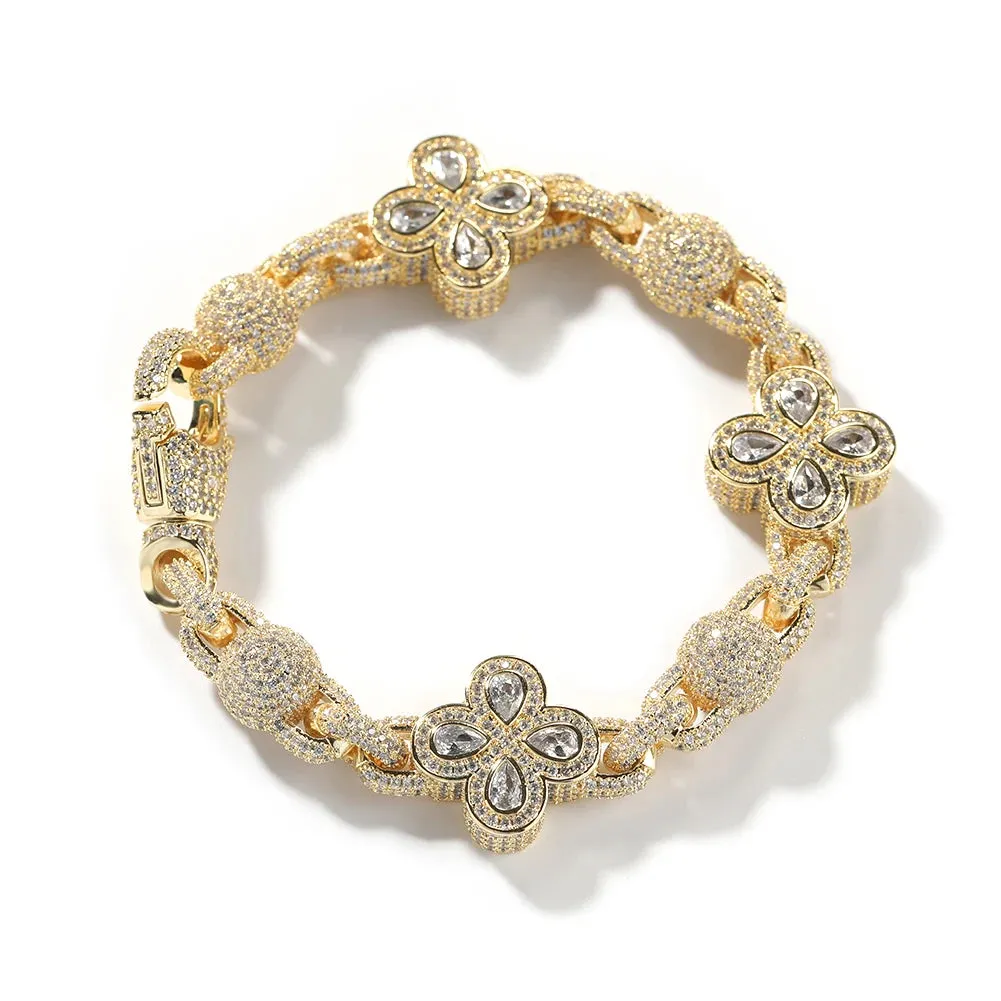 Paved Colorful Iced Out Bling Ball Chain