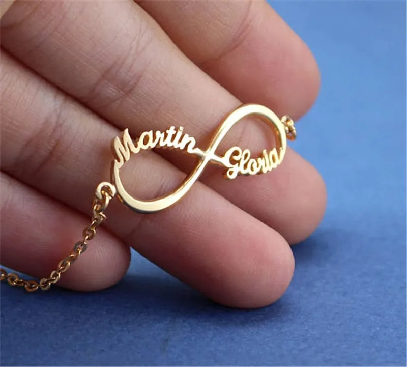 Personalized Couple Names Bracelet. Infinity Bracelet. Custom Jewelry. WickedYo