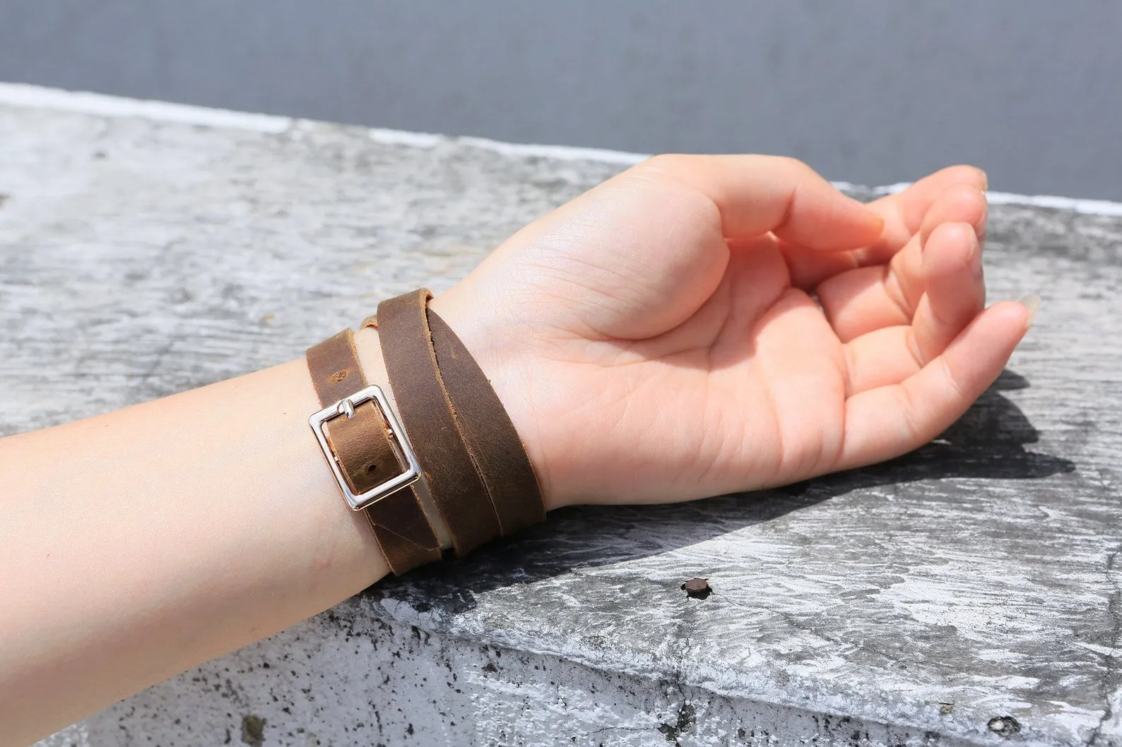 Personalized leather long wrap bracelets