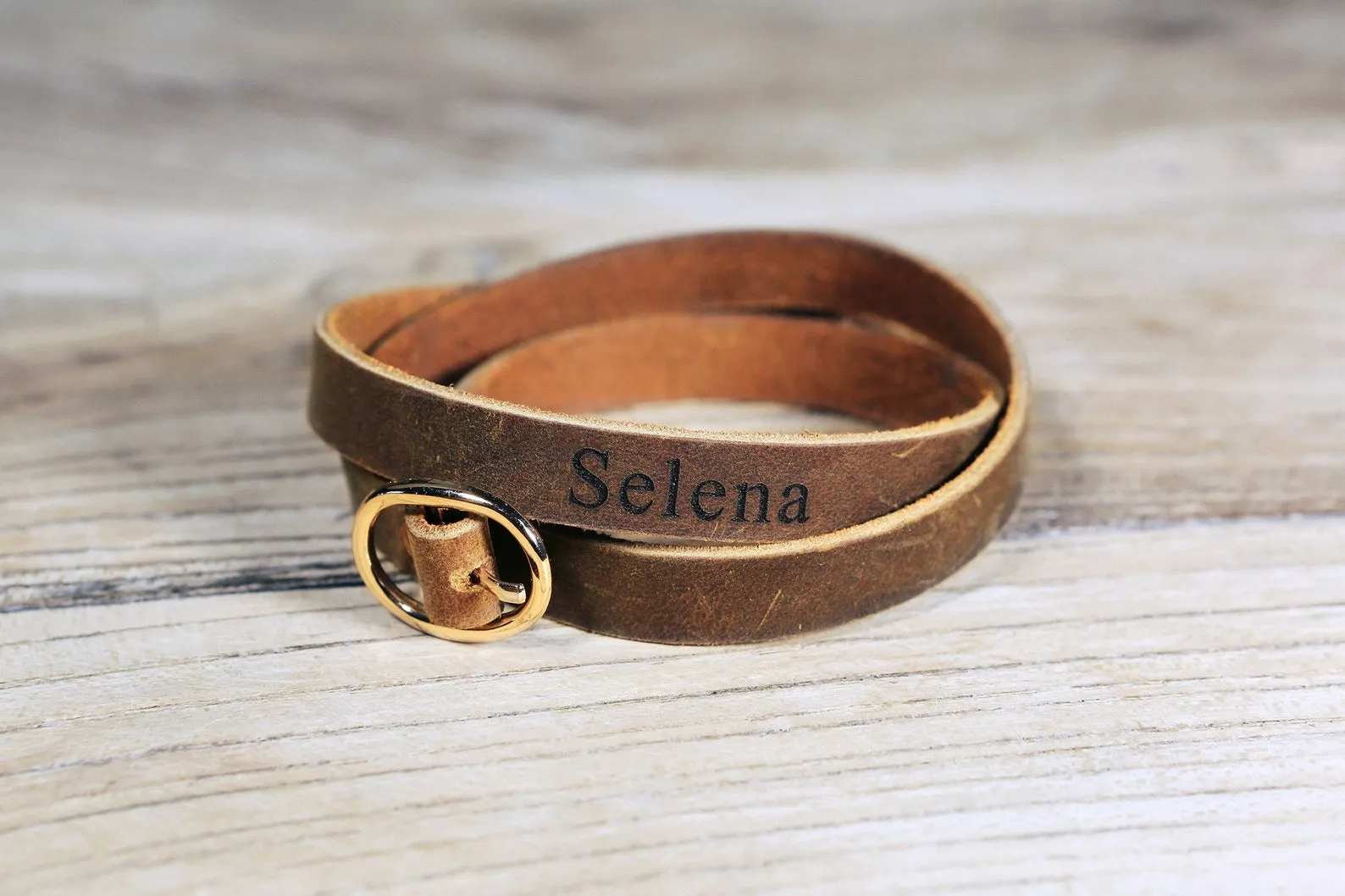 Personalized leather long wrap bracelets