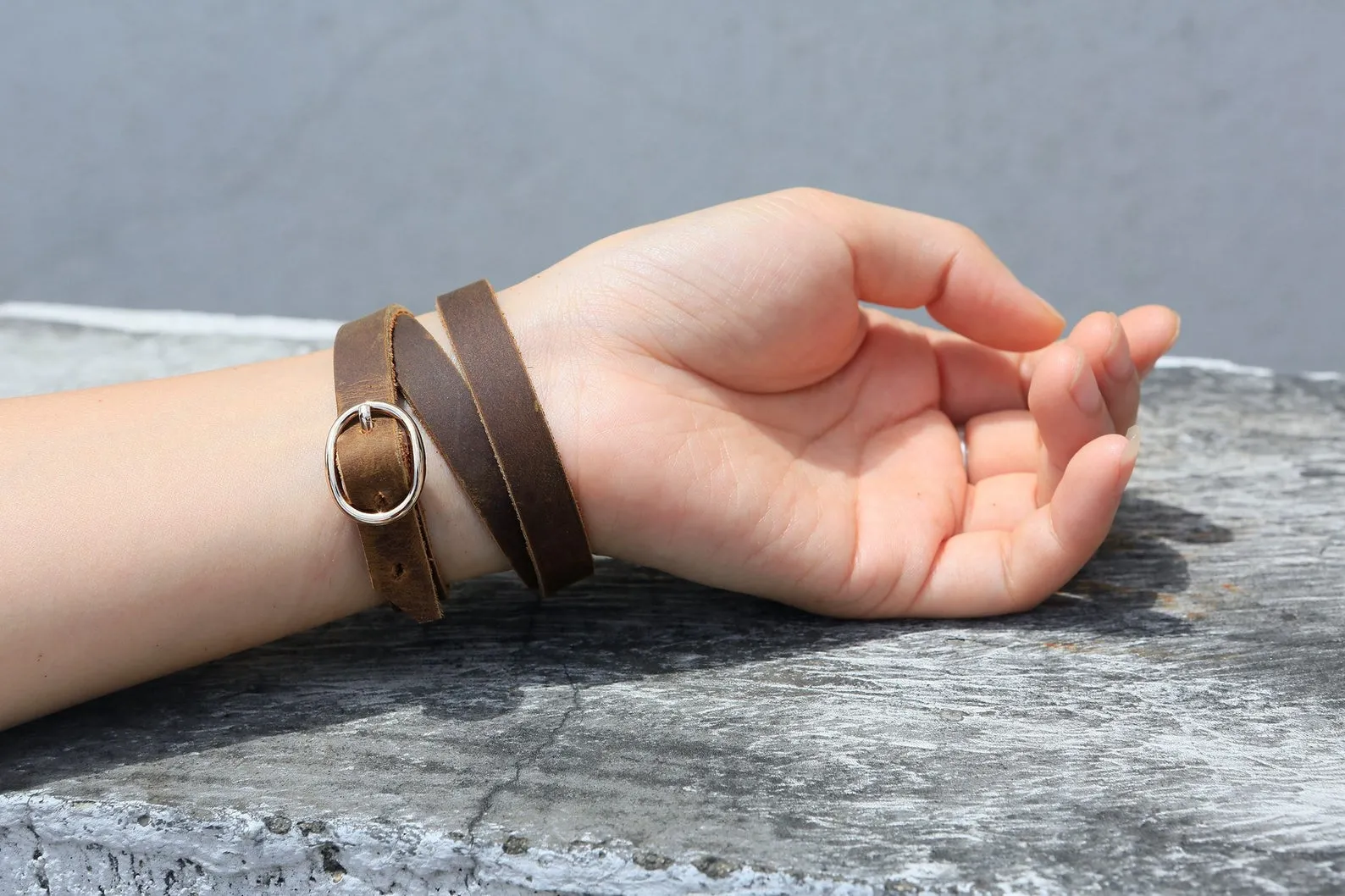 Personalized leather long wrap bracelets