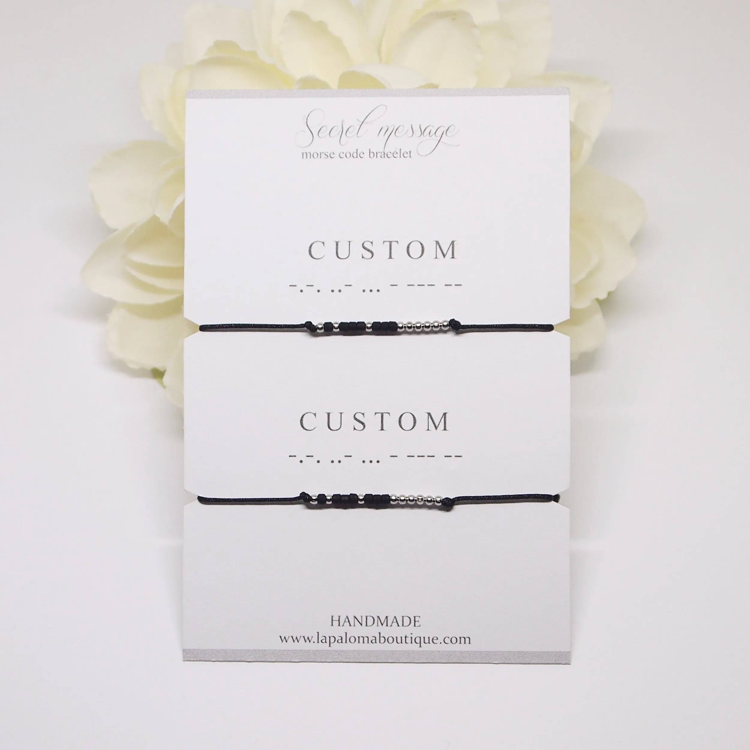 Personalized morse code bracelets set