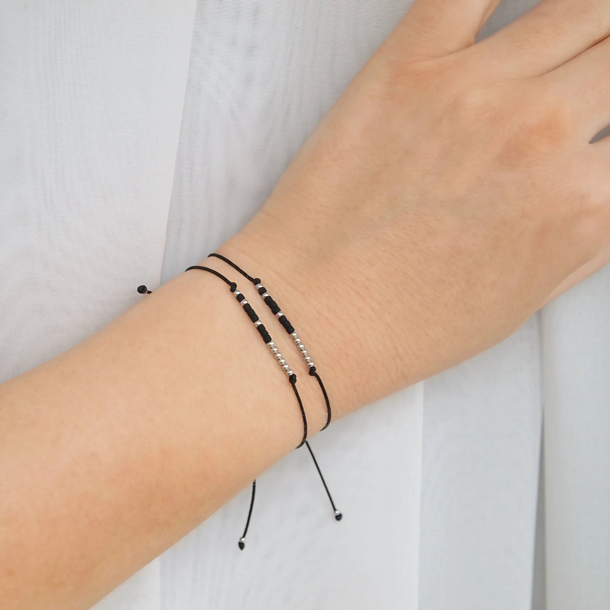 Personalized morse code bracelets set