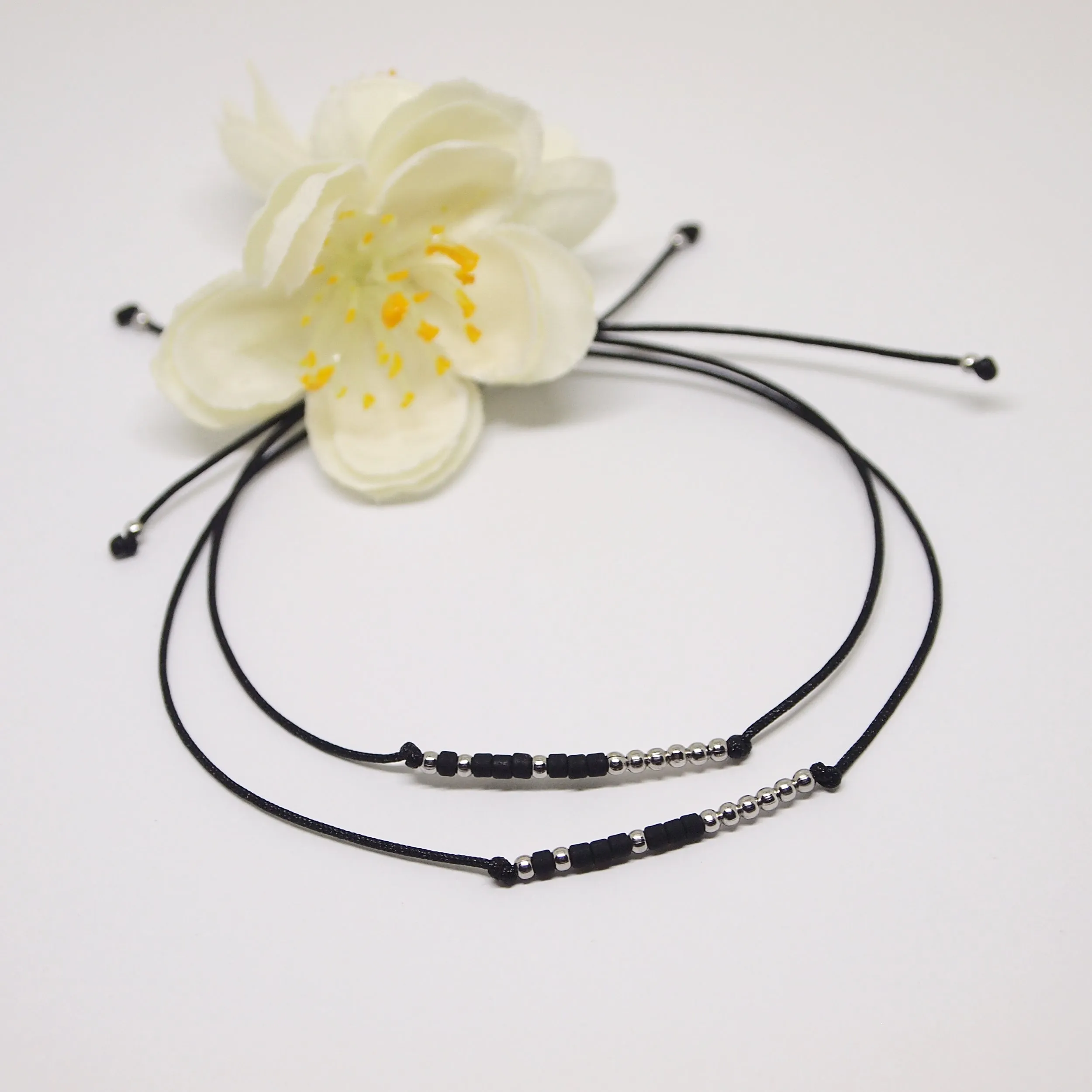 Personalized morse code bracelets set