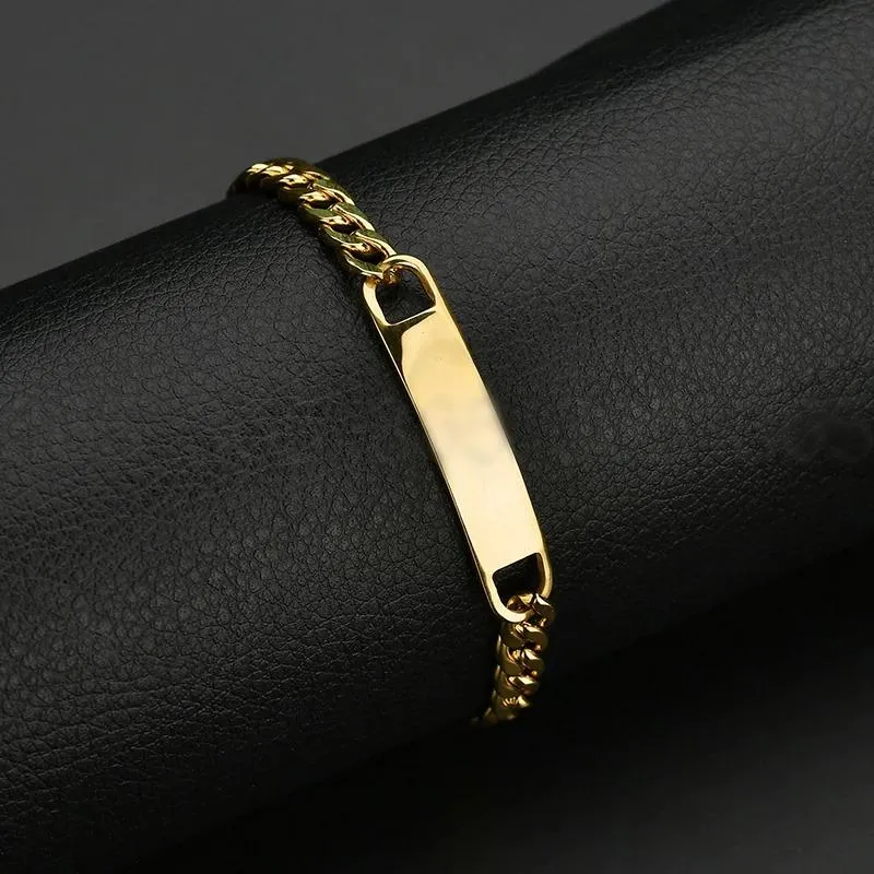 Personalized Name Bar Big Chain Bracelet For Men and Women