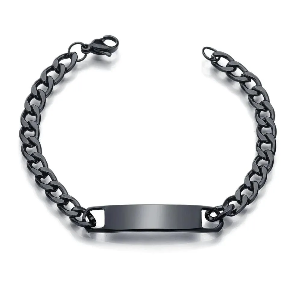 Personalized Name Bar Big Chain Bracelet For Men and Women
