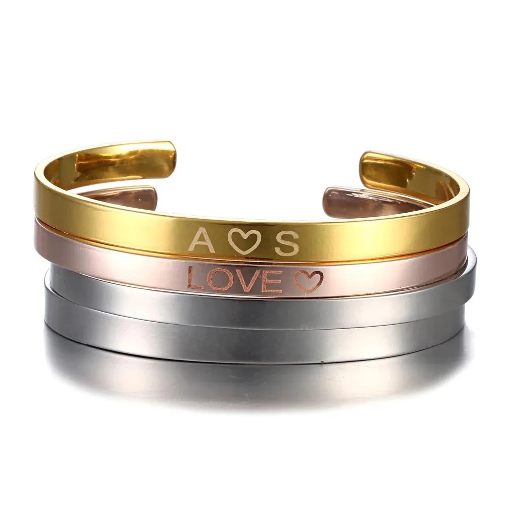 Personalized Name Minimalist and Thin Bangle Bracelet
