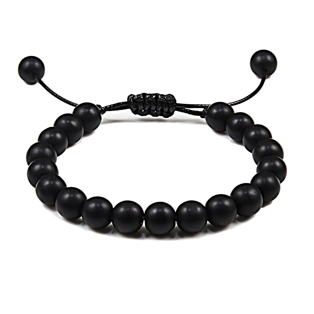 Personalized Volcanic Stone Tiger Eye Chain Couple Bracelet